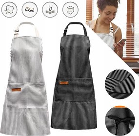 2 Db-os Állítható Vállpántos Kötény 2 Zsebbel, Konyhai Kötény