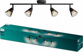 Mennyezeti lámpa Falra szerelhető reflektor 4x GU10 fekete Cleft Philips