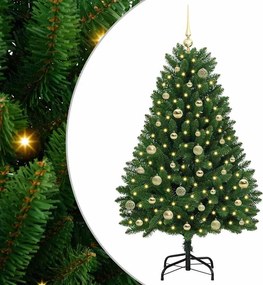 vidaXL Mű karácsonyfa 150 LED-del Zöld 150 cm PVC és fém