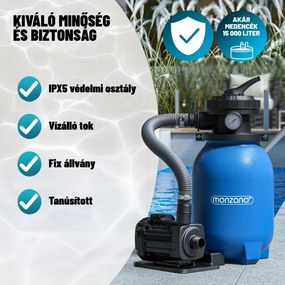 AQUA homokszűrő medencéhez szűrőgolyókkal, 5 000 l/h, kék Monzana