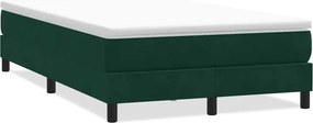 vidaXL sötétzöld bársony rugós ágy matrac nélkül 120x220 cm