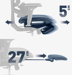 Felbontott Irodai prémium szék, hálós ergonomikus lábtartóval fekete