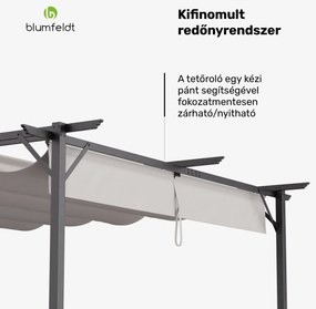 Blumfeldt Pantheon Robust, pergola, 3 x 4 m, időjárásálló porszórt acél