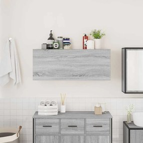 szürke sonoma szerelt fa fali fürdőszobaszekrény 100x25x40 cm