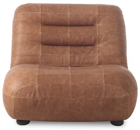 Konyakbarna bőr fotel Wyatt – Dutchbone