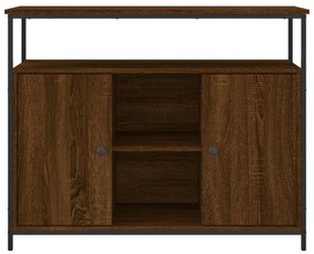 barna tölgy színű szerelt fa tálalószekrény 100 x 35 x 80 cm