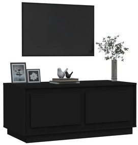 Fekete szerelt fa dohányzóasztal 102x50x44 cm