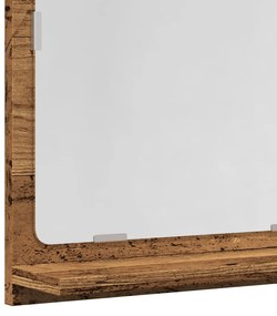 antik fa színű szerelt fa tükrös fürdőszobaszekrény 60x11x37 cm