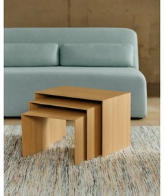 Tárolóasztal szett tölgyfa dekorral 3 db-os 40x60 cm Litto – Kave Home