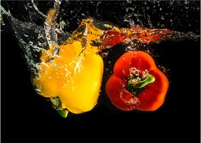 Kép - paprika a vízben (üvegen) (70x50 cm)