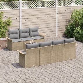 8 darabos kertbútorszett párnákkal Bézs Poli Rattan