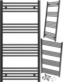 Fürdőszobai Radiátor Fekete Létra 60x120 cm 180° Radiátor Breno