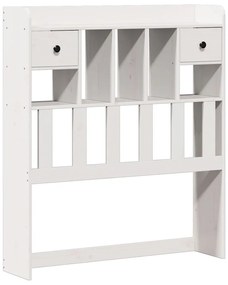 fehér tömör fenyőfa könyvespolcos ágy matrac nélkül 90 x 200 cm
