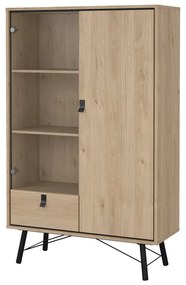 Natúr színű tálalószekrény tölgyfa dekorral 102x162x40 cm Ry – Tvilum