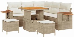 vidaXL Kerti Kanapé Szett párnával 8 pcs Beige és krém