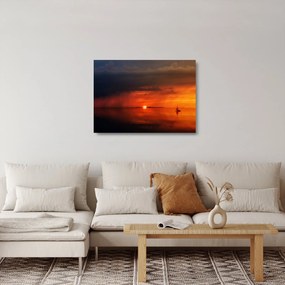 Vitorlás naplementekor (üvegen) (70x50 cm)
