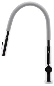 FERRO - Mosogató csap rugalmas karral fényezett króm/szürke