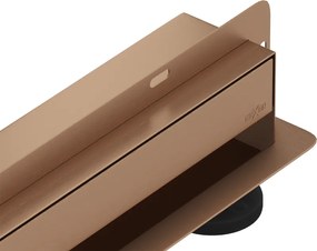 Mexen Flat Wall vonal lefolyó falra szerelhető 2 az 1-ben 60 cm, kefezett réz - 1C30060