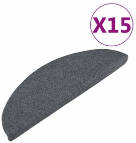15 db szürke lépcsőszőnyeg 56x17x3 cm
