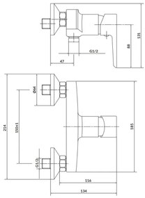 Cersanit S951-031 - Zuhanycsap MILLE fényezett króm