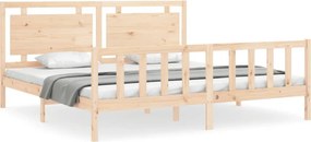 vidaXL tömör fenyőfa ágy matrac nélkül 200 x 200 cm