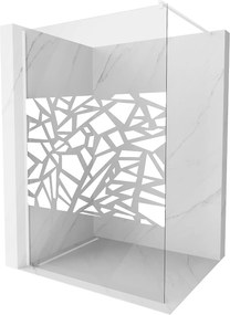 Mexen Kioto, Walk-In zuhany paraván 80 x 200 cm, 8mm átlátszó / fehér üvegminta, fehér profil, 800-080-101-20-85