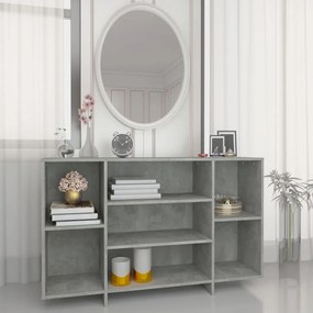 betonszürke szerelt fa tálalószekrény 120x30x75 cm