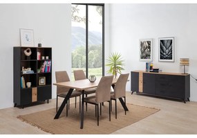 Étkezőasztal tölgyfa dekoros asztallappal 90x160 cm Texas – Marckeric