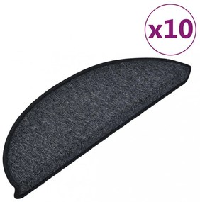 10 db antracitszürke lépcsőszőnyeg 56x17x3 cm