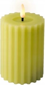 LED-es dekoratív gyertya viaszolt dekoratív zöld 12 cm