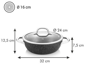 Tescoma Mély serpenyő fe , 24 cm átmérőjű, 24 cm