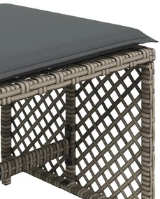 4 db szürke polyrattan kerti szék párnával 41 x 41 x 36 cm