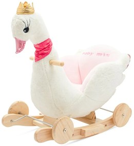 Baby Mix Hintåzó jåték kerekekkel és dallammalSwan fehér, 61 x 32 x 52 cm