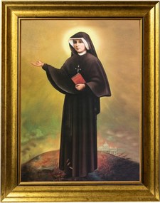 Szent Kovács Fausztina Vallásos Kép Arany Díszített Keretben 30X40