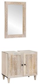 Fürdőszoba bútor szett tárolóval 2 pcs Fehér 62 x 33 x 58 cm