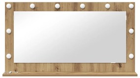 Pipere Tükör Kézműves tölgy Fa és üveg 100 x 55 cm Pipere tükör