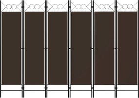 vidaXL barna 6 paneles paraván 240 x 180 cm