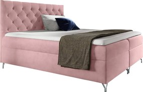 Boxspring ágy, 180x200, rózsaszín Velvet szövet, GULIETTE + ajándék