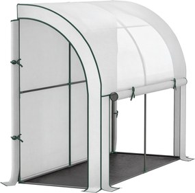 Outsunny Üvegház Roll-up Ajtóval, Téli Ellenálló Fólia Üvegház Acélból 200x80x157cm Fehér | Aosom