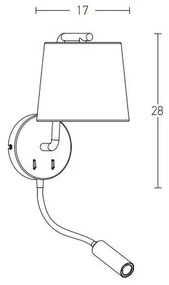 Zambelis H57 - LED flexibilis lámpa LED/3W + 1xE27/40W/230V fekete