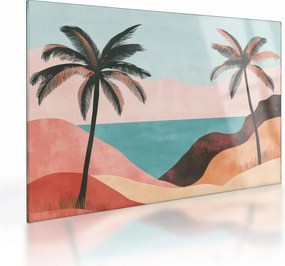Üveg kép - Pálmafák a tengernél (70x50 cm)