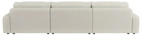 Krémszínű kordbársony kinyitható tárolóhelyes sarokkanapé Sara – Ropez