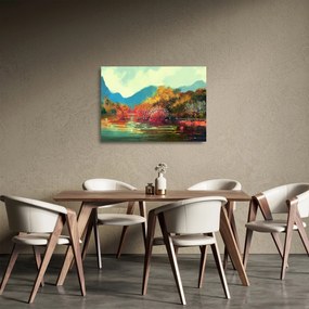 Kép - őszi színek (üvegen) (70x50 cm)