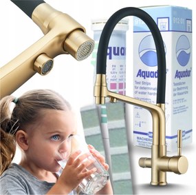 Konyhai Csaptelep Arany Háromutas Rugalmas Kifolyócső Konyhai csaptelep Szűrő