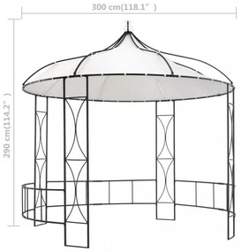 vidaXL fehér kerek pavilon 300 x 290 cm