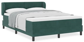 Boxspring Ágy Matraccal Sötét Zöld 140x190 cm Bársony