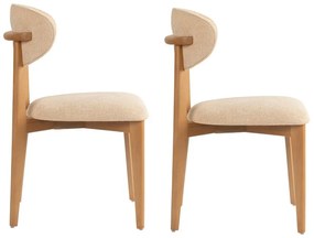 Lionte Beige and Light Oak étkezőszék szett, 2 db