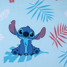 Kék gumis egyszemélyes pamut gyerek lepedő 90x200 cm Lilo &amp; Stitch "Blue" – Jerry Fabrics
