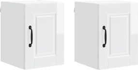 vidaXL Konyhaszekrény 2 pcs Magas Fényű Fehér 30 x 31 x 40 cm Faanyag