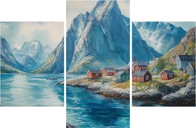 Kép - Norvég falu (90x60 cm)